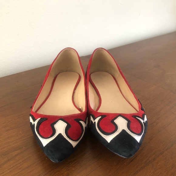 Zara Western Cowboy Embroidered Flats Pointed Toe - Picture 2 of 3